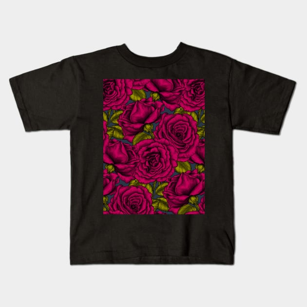 Roses for you, red Kids T-Shirt by katerinamk